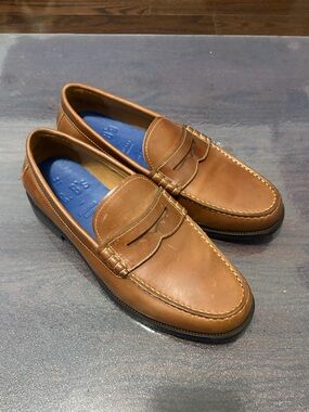 MR. B's Brown Leather Penny Loafers - Size 10